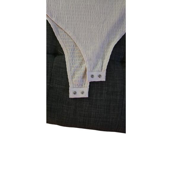 Promesa Bodysuit Textured Stretch Knit Snap Closure Neutral Long Sleeve Size M - Picture 5 of 5